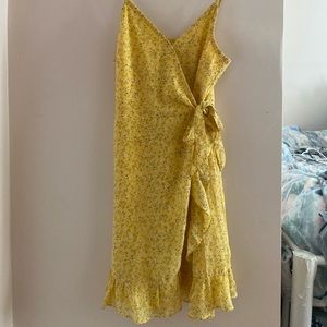 Hollister Yellow Flower Wrap Dress